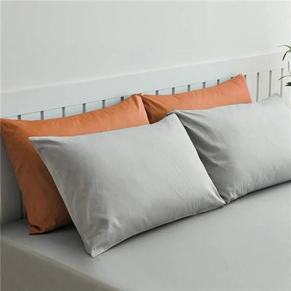 Set of 4, 100% Brushed Microfiber Pillow Cases, 20x30 Inches, Pale Orange